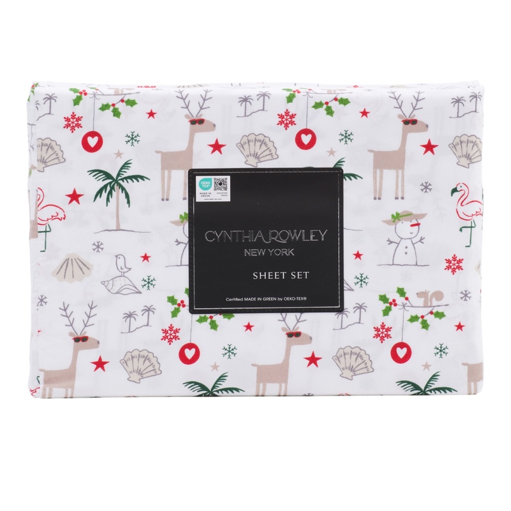 Cynthia Rowley Christmas BEACH Sheet Set - TWIN